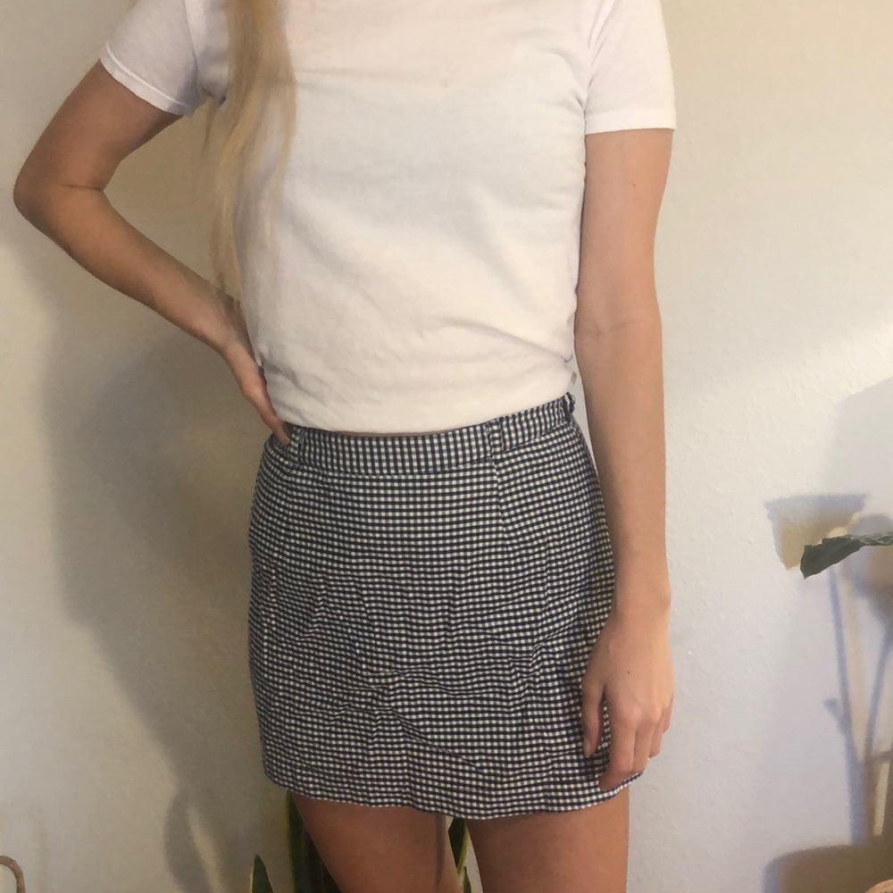 Navy/white mini skirt, size24(xs), forever 21